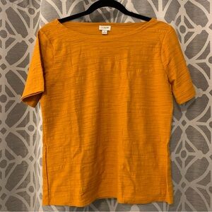 J. Crew Factory Textured Boatneck Tee (Marigold) Size S